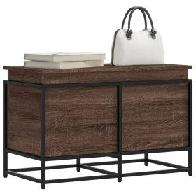 Caja de almacenaje con tapa madera marrón roble 80x40x51,5 cm de , Cestas para almacenaje - Ref: Foro24-848803, Precio: 68,47...
