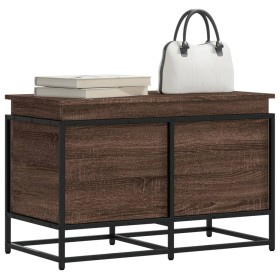 Caja de almacenaje con tapa madera marrón roble 80x40x51,5 cm de , Cestas para almacenaje - Ref: Foro24-848803, Precio: 69,94...