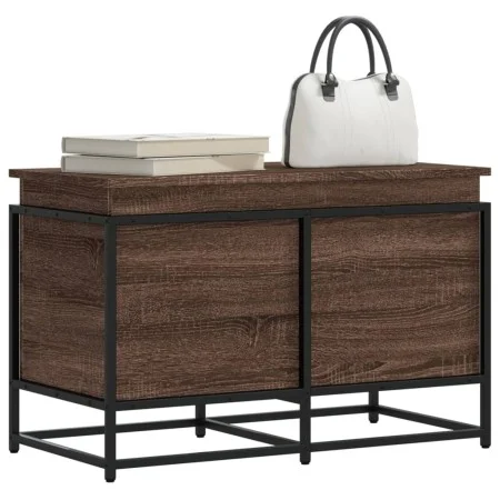 Caja de almacenaje con tapa madera marrón roble 80x40x51,5 cm de , Cestas para almacenaje - Ref: Foro24-848803, Precio: 68,47...