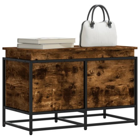 Caja de almacenaje con tapa madera roble ahumado 80x40x51,5 cm de , Cestas para almacenaje - Ref: Foro24-848801, Precio: 68,8...