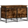 Caja de almacenaje con tapa madera roble ahumado 80x40x51,5 cm de , Cestas para almacenaje - Ref: Foro24-848801, Precio: 68,8...