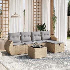 Juego de sofás jardín con cojines beige mezcla 6 pzas ratán PE de , Conjuntos de jardín - Ref: Foro24-3264095, Precio: 369,10...