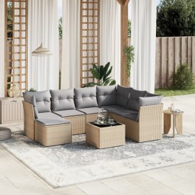 Juego de sofás jardín con cojines beige mezcla 8 pzas ratán PE de , Conjuntos de jardín - Ref: Foro24-3263225, Precio: 480,20...