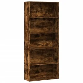 Estantería madera ingeniería color roble ahumado 80x30x189 cm de , Librerías y estanterías - Ref: Foro24-3314673, Precio: 88,...