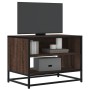 Mueble TV metal y madera ingeniería marrón roble 61x40x46 cm de , Muebles TV - Ref: Foro24-848883, Precio: 44,95 €, Descuento: %