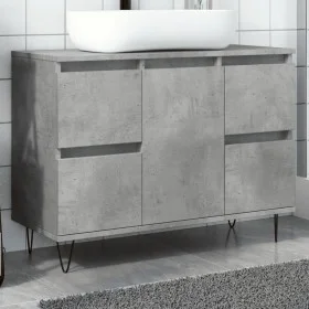 Mueble de baño madera de ingeniería gris hormigón 80x33x60 cm de , Muebles de baño - Ref: Foro24-857234, Precio: 90,05 €, Des...