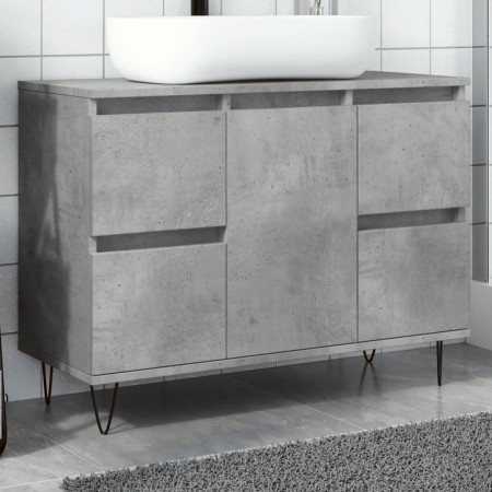 Mueble de baño madera de ingeniería gris hormigón 80x33x60 cm de , Muebles de baño - Ref: Foro24-857234, Precio: 91,49 €, Des...