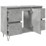 Mueble de baño madera de ingeniería gris hormigón 80x33x60 cm de , Muebles de baño - Ref: Foro24-857234, Precio: 91,49 €, Des...