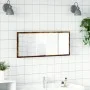 Espejo de baño LED madera ingeniería roble ahumado 100x8,5x37cm de , Tocadores de baño - Ref: Foro24-856272, Precio: 62,40 €,...