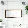 Espejo de baño LED madera ingeniería roble ahumado 100x8,5x37cm de , Tocadores de baño - Ref: Foro24-856272, Precio: 63,36 €,...