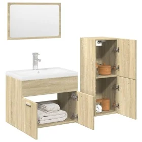Set de muebles de baño 3 pzas madera contrachapada roble Sonoma von , Badezimmermöbel - Ref: Foro24-3324996, Preis: 94,04 €, ...