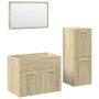 Set de muebles de baño 3 pzas madera contrachapada roble Sonoma de , Muebles de baño - Ref: Foro24-3324996, Precio: 101,82 €,...