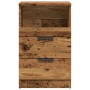Mesita de noche madera de ingeniería envejecida 40x36x65 cm de , Taquillas y armarios de almacenamiento - Ref: Foro24-856844,...