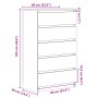 Cajonera de madera de ingeniería envejecida 60x36x103 cm de , Aparadores - Ref: Foro24-855996, Precio: 114,10 €, Descuento: %