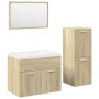 Juego de muebles de baño 4 pzas contrachapada roble Sonoma de , Muebles de baño - Ref: Foro24-3325008, Precio: 203,58 €, Desc...