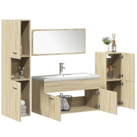Juego de muebles de baño 5 pzas madera ingeniería roble Sonoma de , Muebles de baño - Ref: Foro24-3325003, Precio: 330,58 €, ...