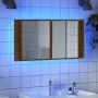Armario y espejo LED madera ingeniería roble artisan 90x12x45cm de , Tocadores de baño - Ref: Foro24-856285, Precio: 69,97 €,...