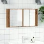 Armario y espejo LED madera ingeniería roble artisan 90x12x45cm de , Tocadores de baño - Ref: Foro24-856285, Precio: 69,97 €,...