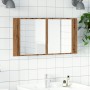 Armario y espejo LED madera ingeniería roble artisan 90x12x45cm de , Tocadores de baño - Ref: Foro24-856285, Precio: 71,09 €,...