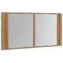 Armario y espejo LED madera ingeniería roble artisan 90x12x45cm de , Tocadores de baño - Ref: Foro24-856285, Precio: 69,97 €,...