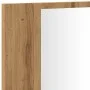 Armario y espejo LED madera ingeniería roble artisan 90x12x45cm de , Tocadores de baño - Ref: Foro24-856285, Precio: 69,97 €,...