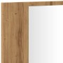 Armario y espejo LED madera ingeniería roble artisan 90x12x45cm de , Tocadores de baño - Ref: Foro24-856285, Precio: 71,09 €,...