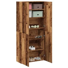 Mueble zapatero de madera ingeniería envejecida 80x35,5x180 cm de , Zapateros y organizadores de calzado - Ref: Foro24-855818...