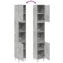 Armario de baño madera contrachapada gris hormigón 30x30x190 cm de , Muebles de baño - Ref: Foro24-857198, Precio: 71,29 €, D...