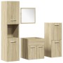 Juego de muebles de baño 4 pzas contrachapada roble Sonoma de , Muebles de baño - Ref: Foro24-3324989, Precio: 126,76 €, Desc...