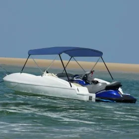 Navy blue 2-arch Bimini awning 180x130x110 cm by vidaXL, Boat storage covers - Ref: Foro24-93127, Price: 96,74 €, Discount: %