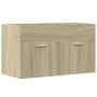 Mueble de lavabo de baño madera roble Sonoma 90x38,5x46 cm de , Muebles de baño - Ref: Foro24-856213, Precio: 45,93 €, Descue...