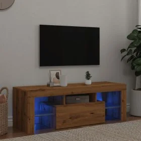Mueble de TV luces LED madera roble artisan 120x36,5x40 cm by , TV Furniture - Ref: Foro24-856302, Price: 103,98 €, Discount: %