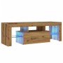 Mueble de TV luces LED madera roble artisan 120x36,5x40 cm de , Muebles TV - Ref: Foro24-856302, Precio: 108,14 €, Descuento: %