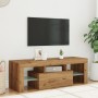Mueble de TV luces LED madera roble artisan 120x36,5x40 cm de , Muebles TV - Ref: Foro24-856302, Precio: 108,14 €, Descuento: %
