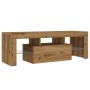 Mueble de TV luces LED madera roble artisan 120x36,5x40 cm de , Muebles TV - Ref: Foro24-856302, Precio: 108,14 €, Descuento: %