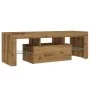 Mueble de TV luces LED madera roble artisan 120x36,5x40 cm de , Muebles TV - Ref: Foro24-856302, Precio: 103,98 €, Descuento: %