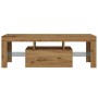 Mueble de TV luces LED madera roble artisan 120x36,5x40 cm de , Muebles TV - Ref: Foro24-856302, Precio: 108,14 €, Descuento: %