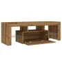 Mueble de TV luces LED madera roble artisan 120x36,5x40 cm de , Muebles TV - Ref: Foro24-856302, Precio: 103,98 €, Descuento: %