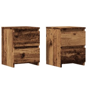Mesitas de noche 2 uds madera ingeniería envejecida 30x30x40 cm de , Mesitas de noche - Ref: Foro24-855847, Precio: 62,91 €, ...