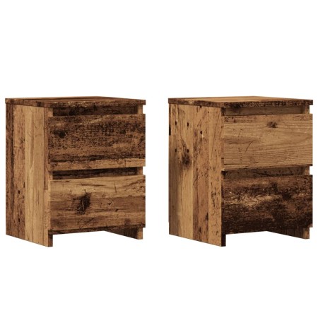 Mesitas de noche 2 uds madera ingeniería envejecida 30x30x40 cm de , Mesitas de noche - Ref: Foro24-855847, Precio: 62,91 €, ...