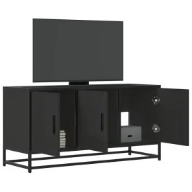 Mueble de TV madera de ingeniería y metal negro 100x35x50 cm de , Muebles TV - Ref: Foro24-848829, Precio: 83,43 €, Descuento: %