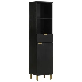 Mueble de baño de madera maciza de mango negro 38x33x160 cm de , Muebles de baño - Ref: Foro24-4017670, Precio: 148,75 €, Des...