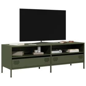 Mueble TV acero laminado en frío verde oliva 135x39x43,5 cm de , Muebles TV - Ref: Foro24-851338, Precio: 133,58 €, Descuento: %