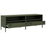Mueble TV acero laminado en frío verde oliva 135x39x43,5 cm de , Muebles TV - Ref: Foro24-851338, Precio: 139,09 €, Descuento: %