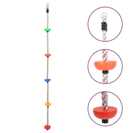 Cuerda de escalada con plataformas 200 cm de vidaXL, Cuerda de escalada - Ref: Foro24-93151, Precio: 29,37 €, Descuento: %