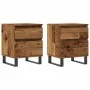 Mesitas de noche 2 uds madera ingeniería envejecida 40x35x50 cm by , Nightstands - Ref: Foro24-857437, Price: 94,32 €, Discou...
