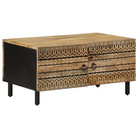 Mesa de centro madera maciza de mango rugosa negro 80x50x40 cm de , Mesas de centro - Ref: Foro24-4018633, Precio: 98,45 €, D...