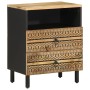 Mesita de noche madera maciza de mango rugosa negro 50x33x62 cm de , Mesitas de noche - Ref: Foro24-4018638, Precio: 95,64 €,...