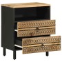 Mesita de noche madera maciza de mango rugosa negro 50x33x62 cm de , Mesitas de noche - Ref: Foro24-4018638, Precio: 95,64 €,...