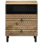 Mesita de noche madera maciza de mango rugosa negro 50x33x62 cm de , Mesitas de noche - Ref: Foro24-4018638, Precio: 95,64 €,...